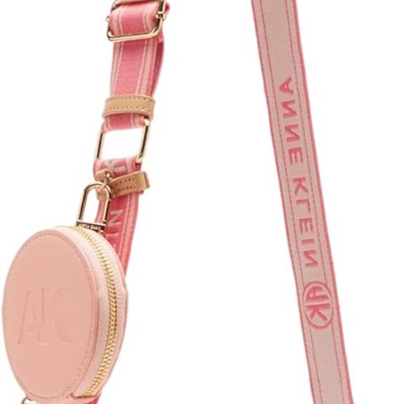 E/W Quilted Nylon Crossbody Bag Womens Ocean Coral Mellow Peach with Logo Web St - Picture 4 of 4